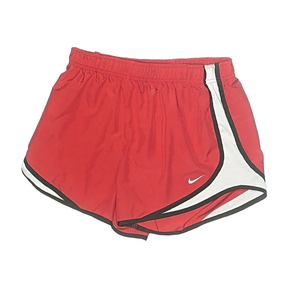 Nike Women's Red and White Dri-Fit Shorts size M Athletic Active
